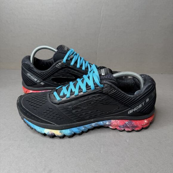 Brooks Ghost 9 Women's Size 10.5 B (Medium) Running Shoes Black Space Teal - Picture 2 of 11